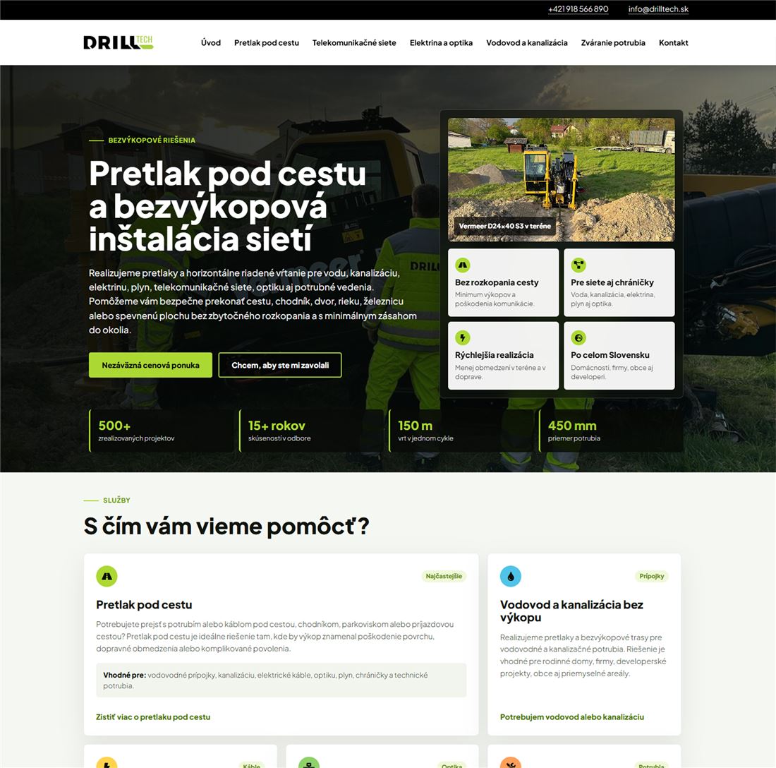 Náhľad webu DrillTech