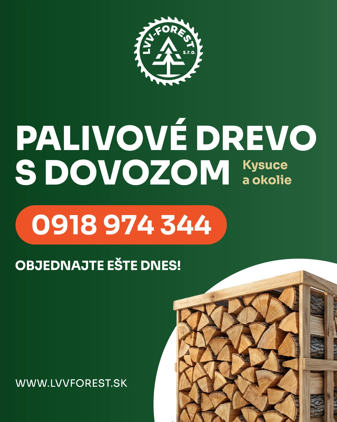 Reklamný príspevok LVV-forest na palivové drevo